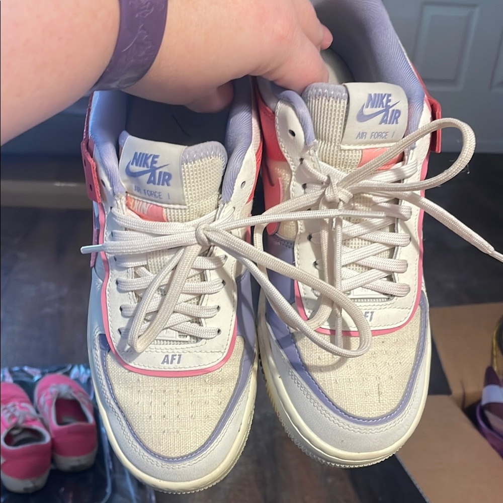 Nike Air Force 1 Sneakers - White and Pink